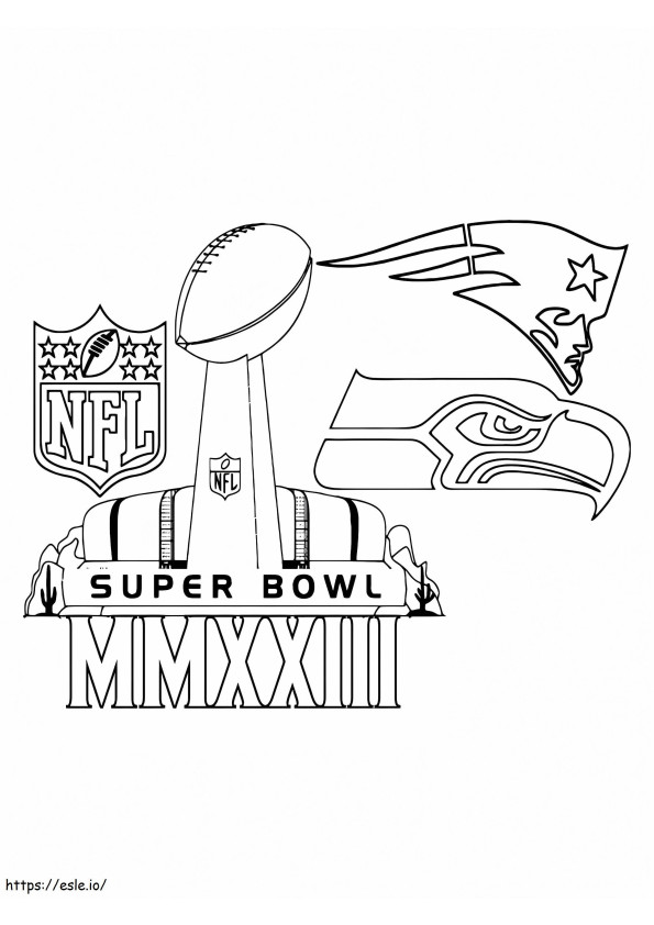 Coloriage Aigles du Super Bowl 2023 à imprimer dessin