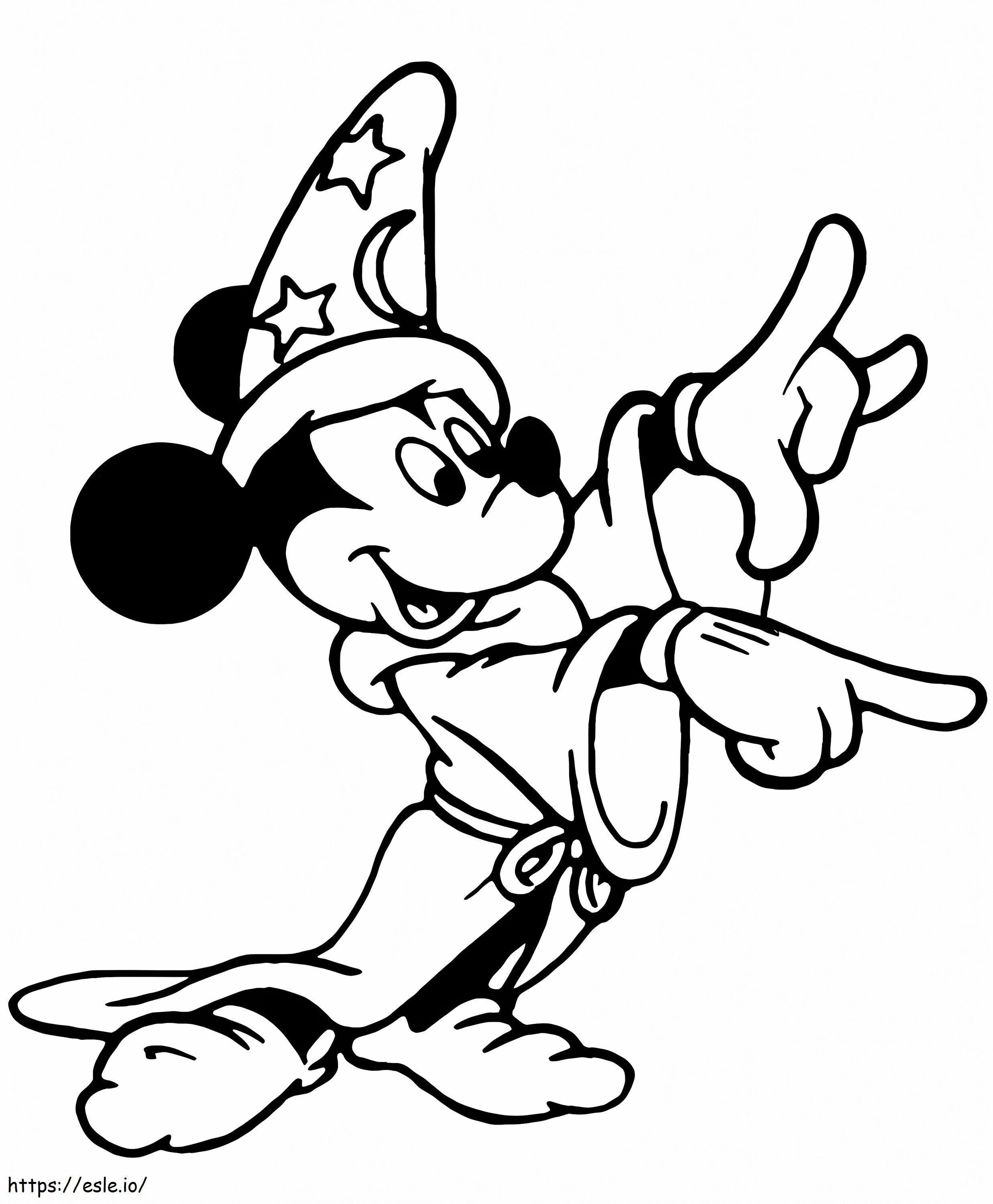 Fantezia magicianului Mickey Mouse de colorat