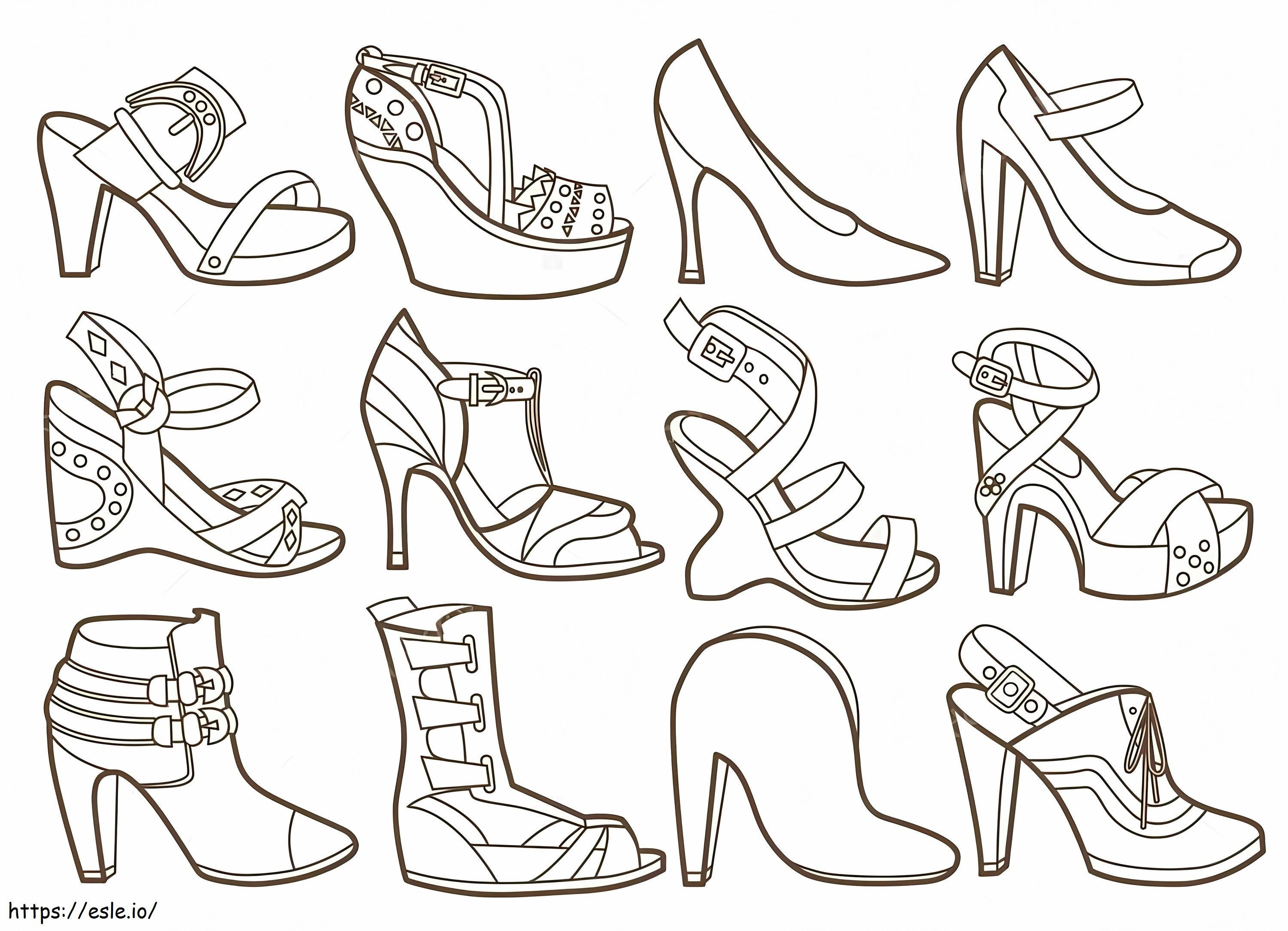 Stylish Shoes coloring page