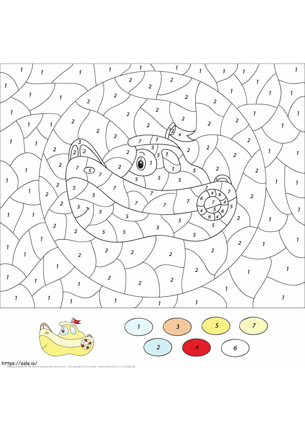 Ship Color By Number coloring page