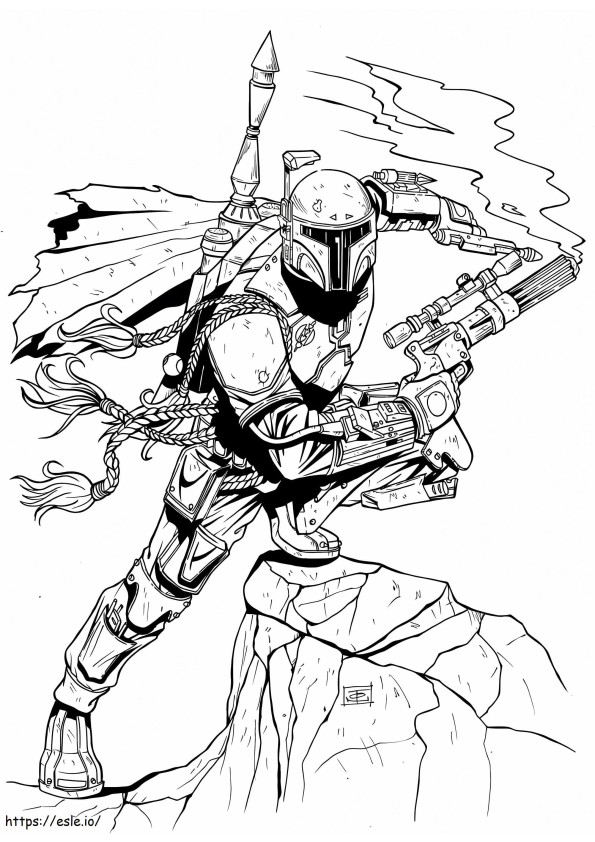 Awesome Boba Fett coloring page