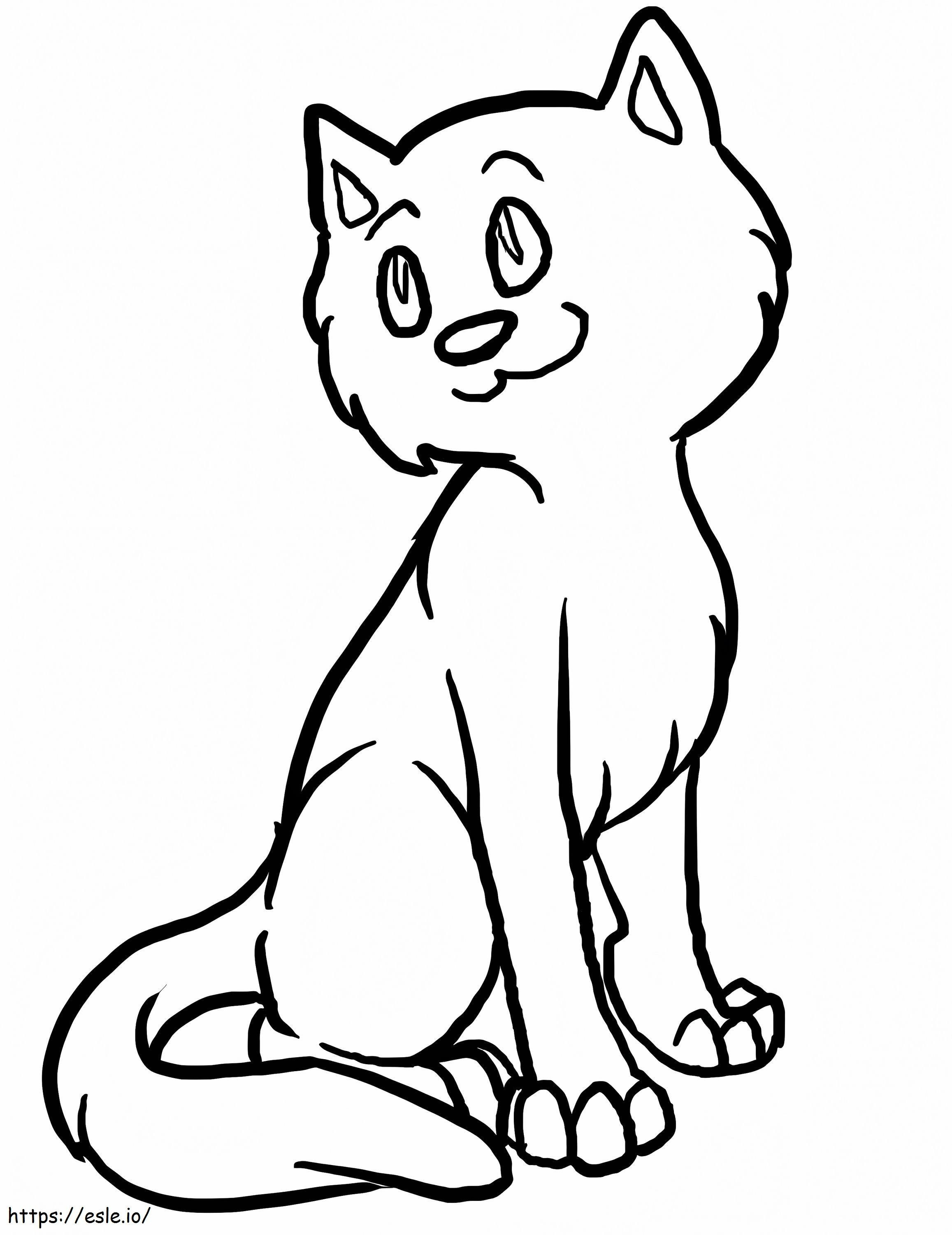 Uśmiechnięty kot kolorowanka