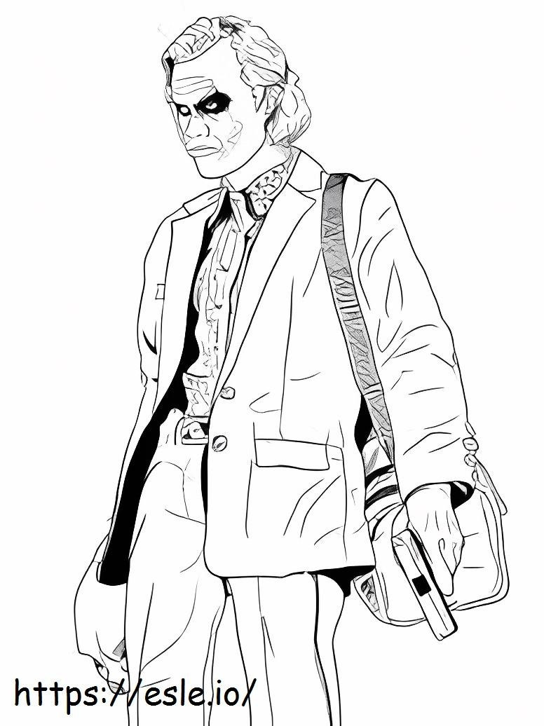 Cool Joker Holding A Gun coloring page