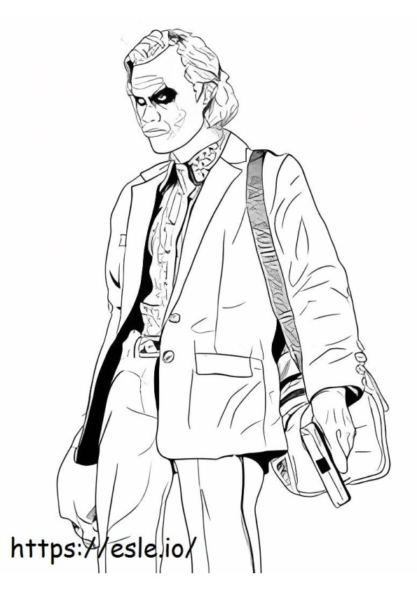Cool Joker Holding A Gun coloring page