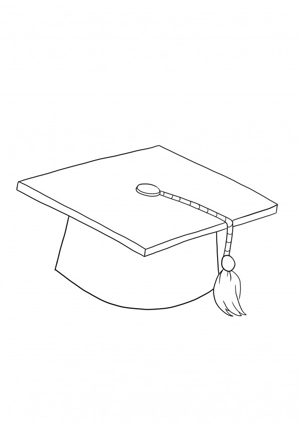 Graduation cap free print-download dan halaman berwarna