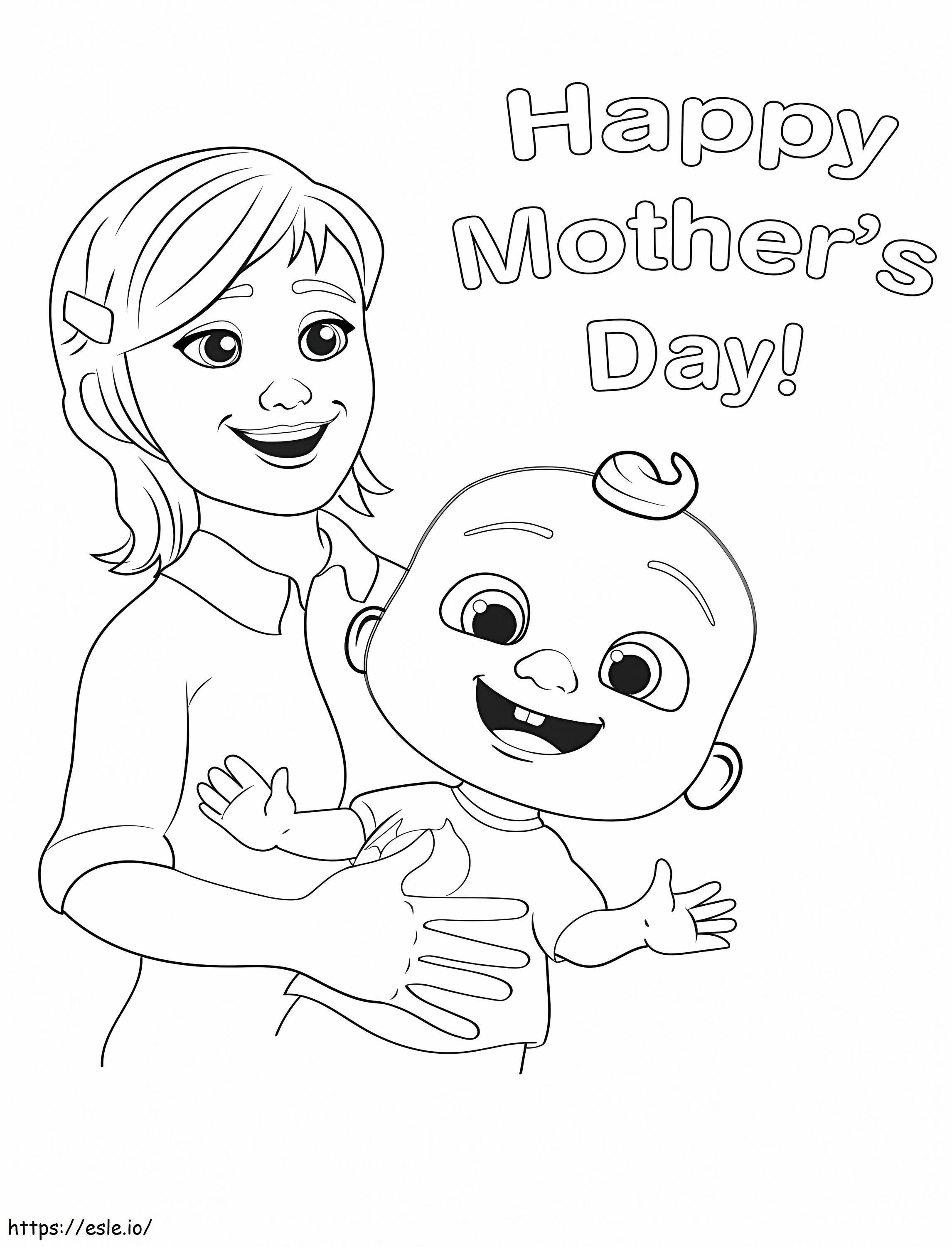 Mamãe e o pequeno Johnny Cocomelon para colorir