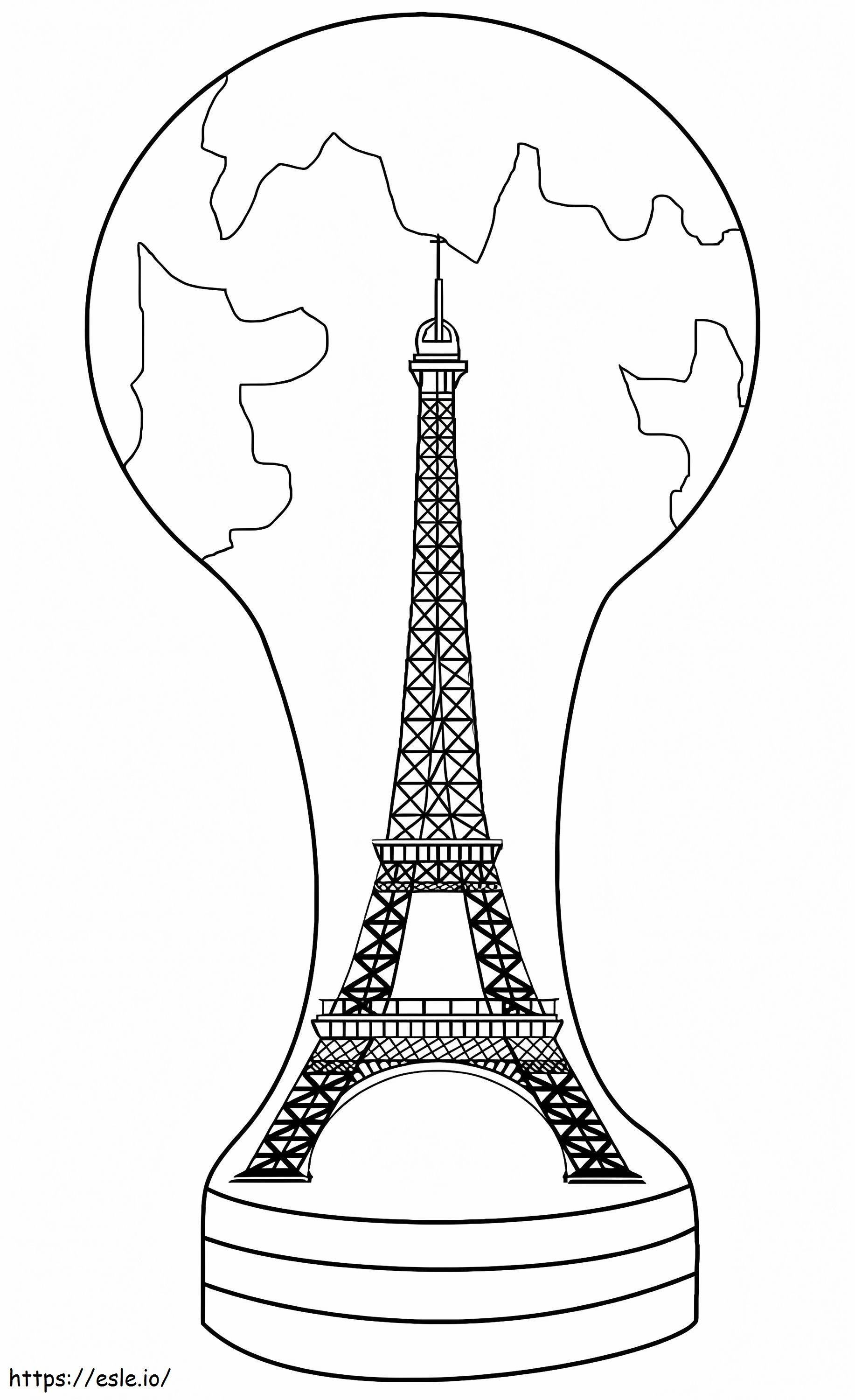 Piala Menara Eiffel Gambar Mewarnai