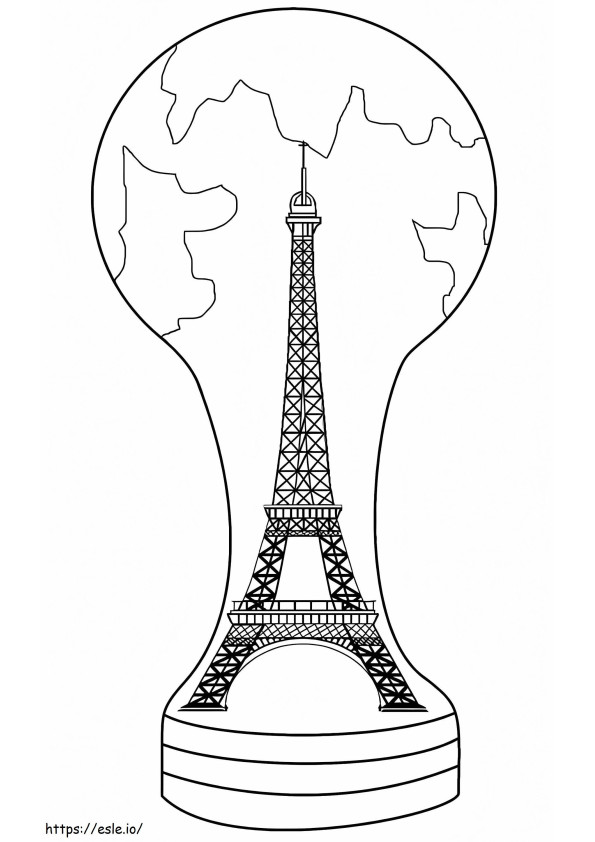 Piala Menara Eiffel Gambar Mewarnai