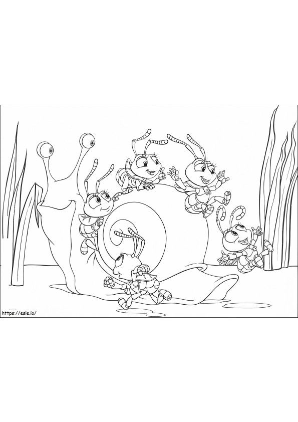1599810048 Bugs With Snail coloring page