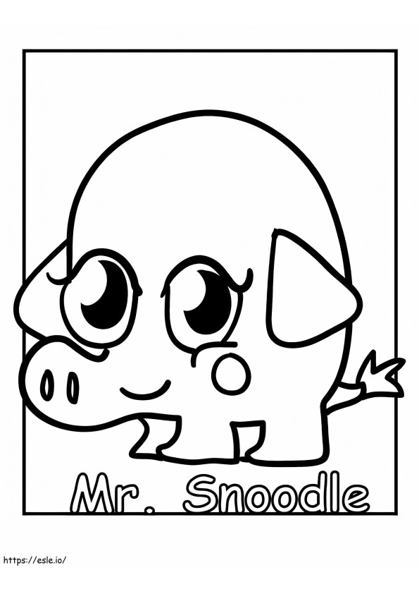 Sr. Snoodle Moshi Monstruos para colorear