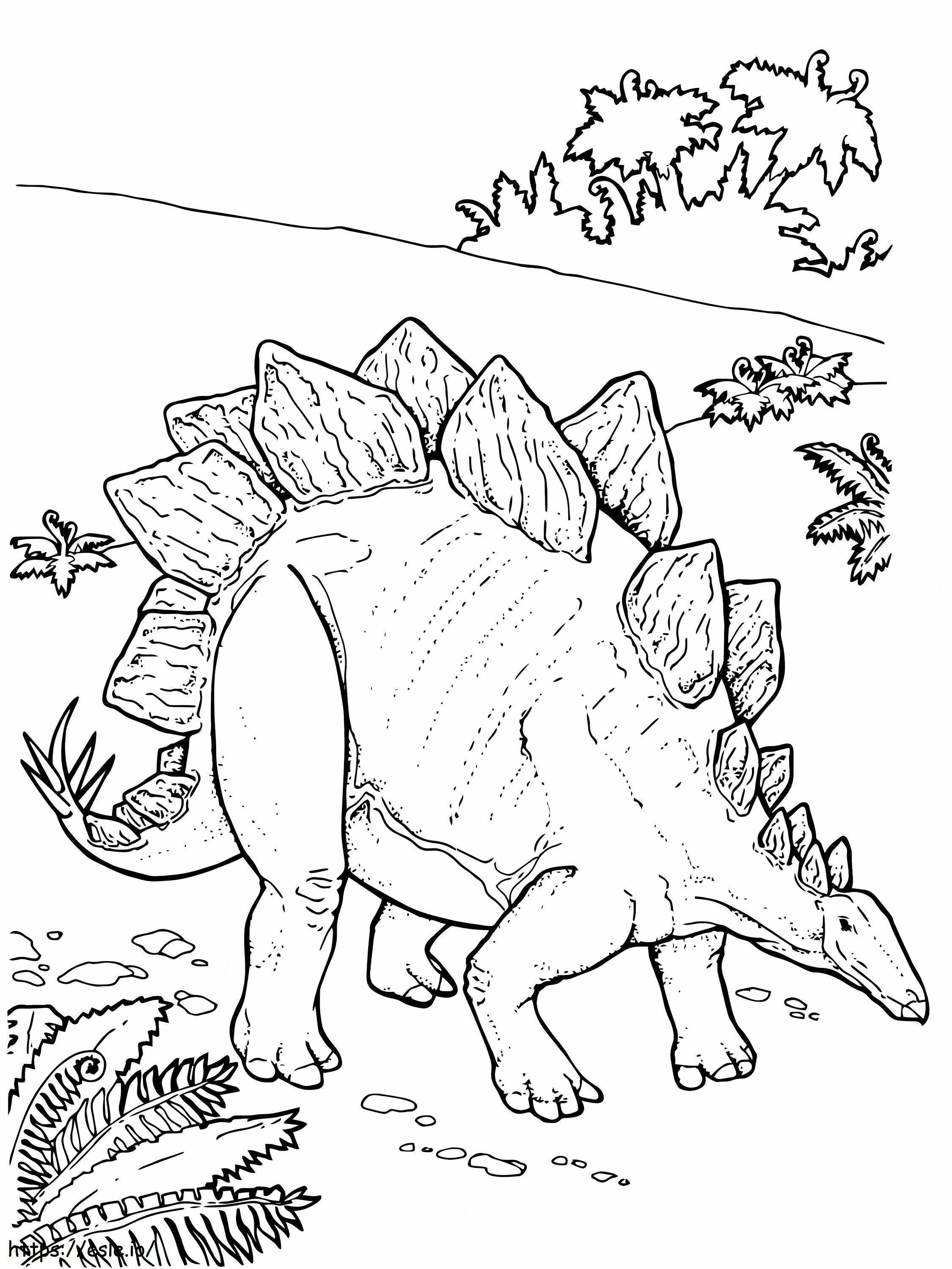 Dinosaurio blindado estegosaurio para colorear