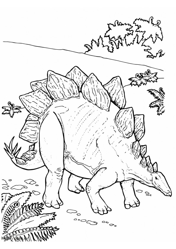 Coloriage Dinosaure blindé stégosaure à imprimer dessin
