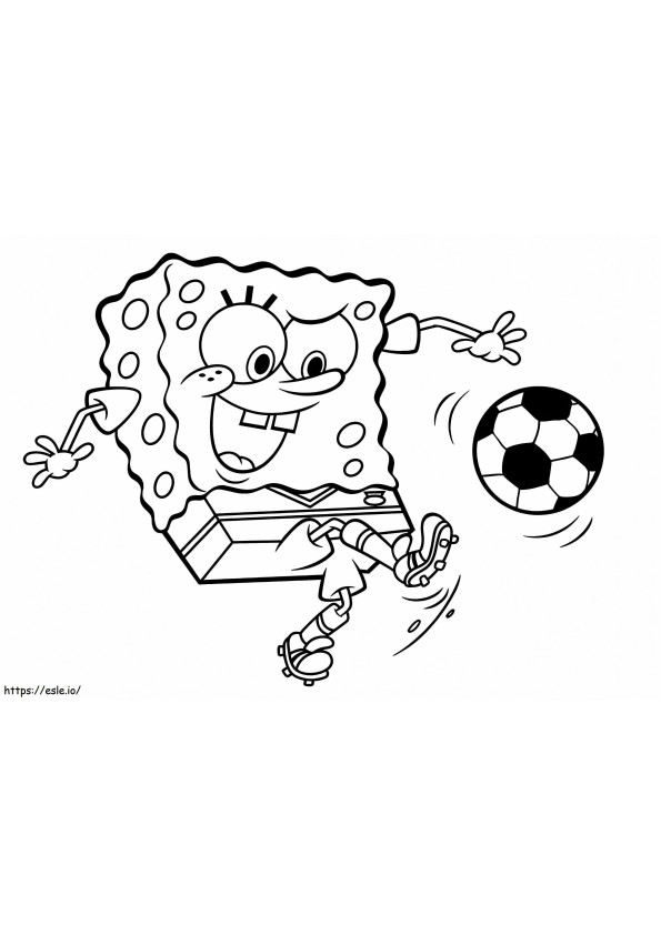 SpongeBob Bermain Sepak Bola Gambar Mewarnai