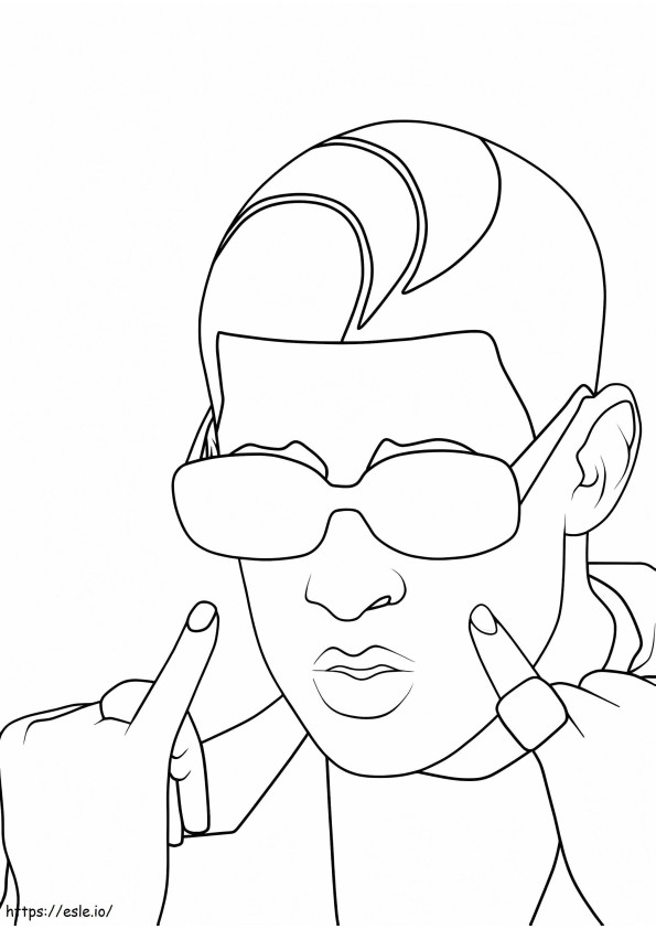 Famous Rapper Bad Bunny coloring page
