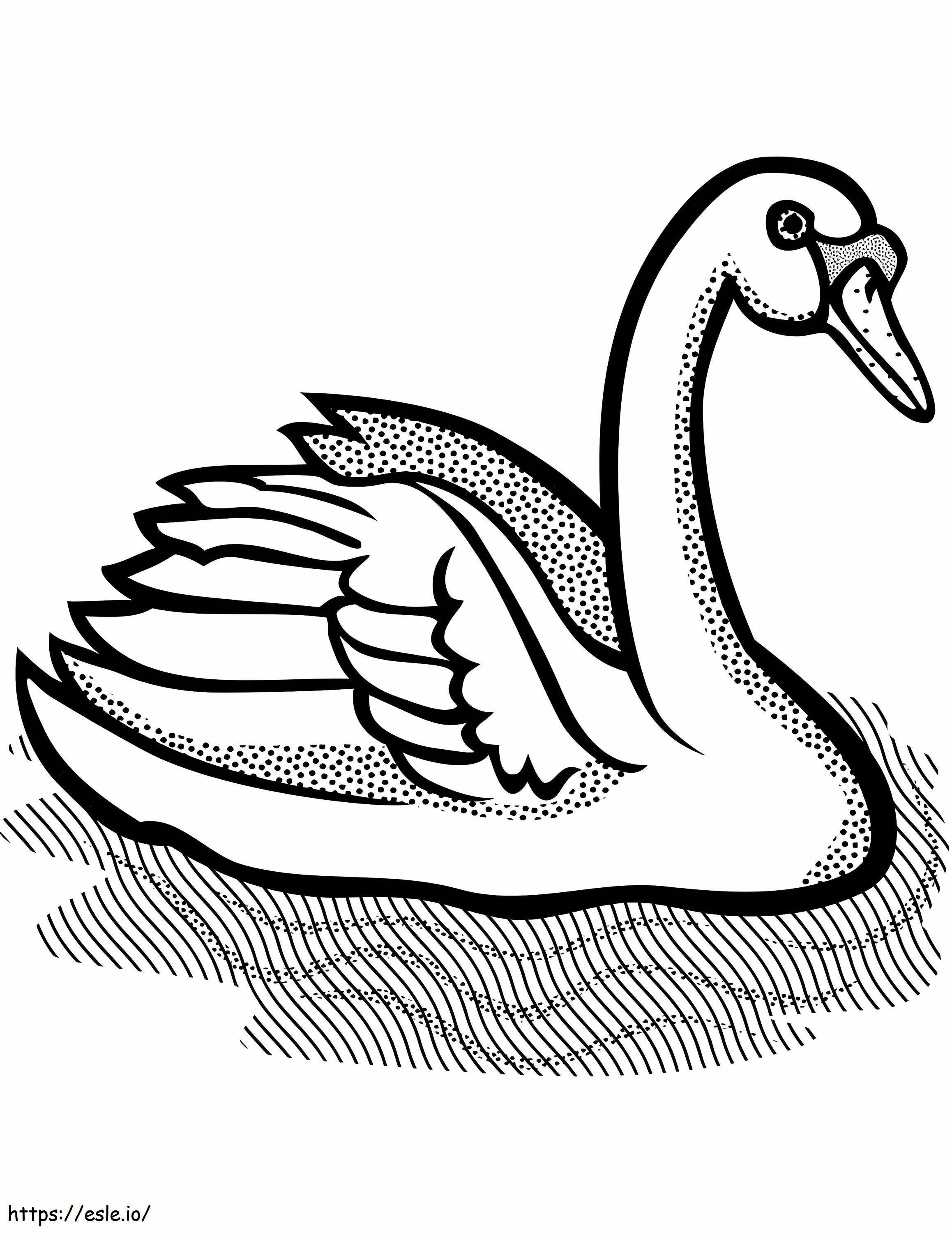 Swan Swimming 3 Coloring Page - Free Printable PDF