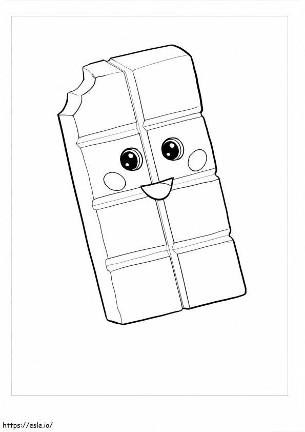 Happy Chocolate Bar coloring page