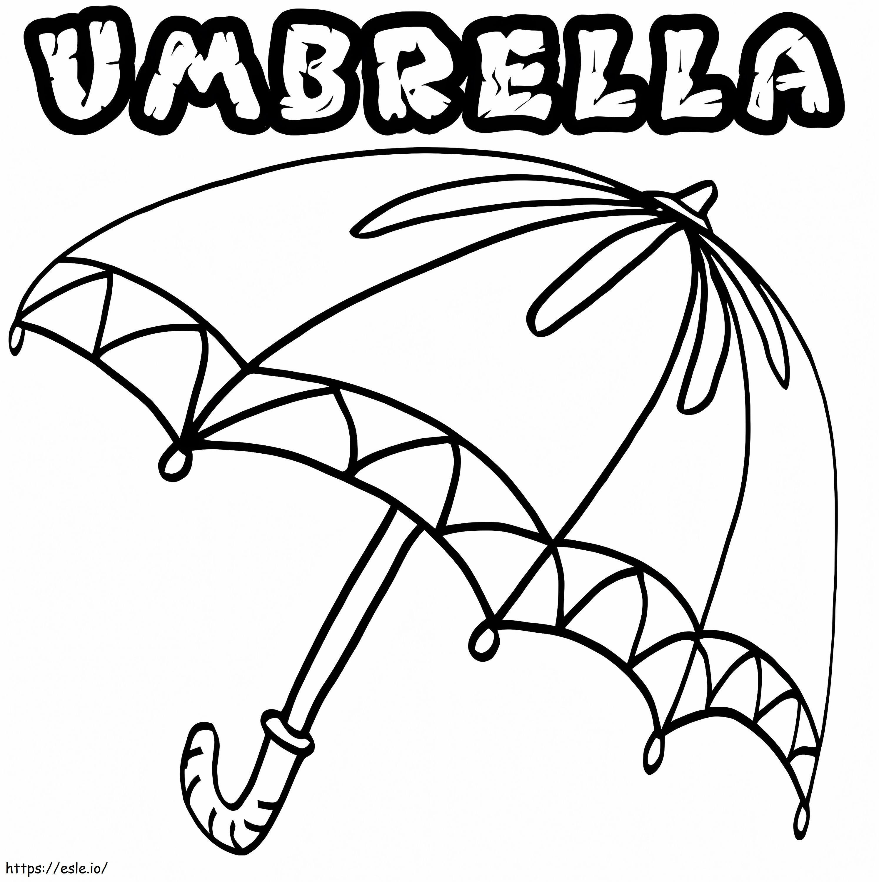 傘1 ぬりえ - 塗り絵