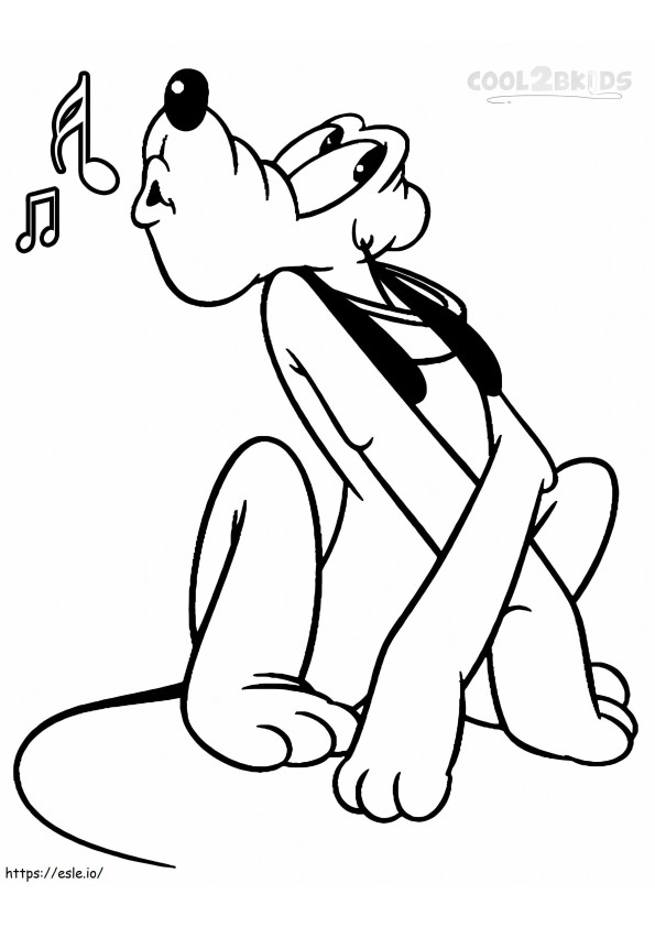 Pluto Singing coloring page
