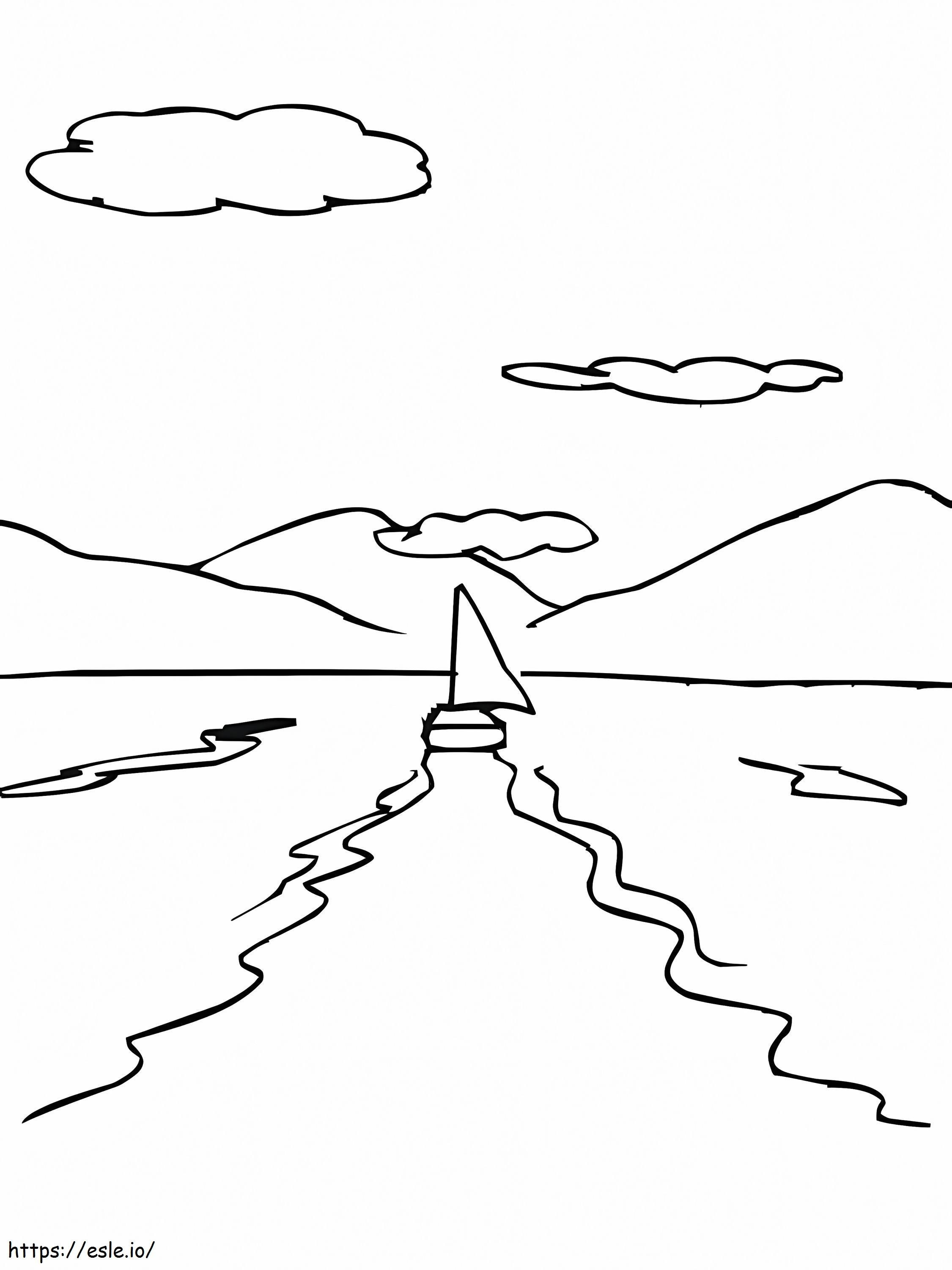 Coloriage Naviguer vers les fjords à imprimer dessin