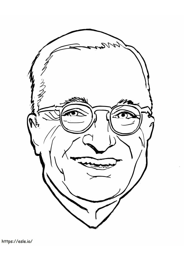 Rosto do presidente Harry S. Truman para colorir