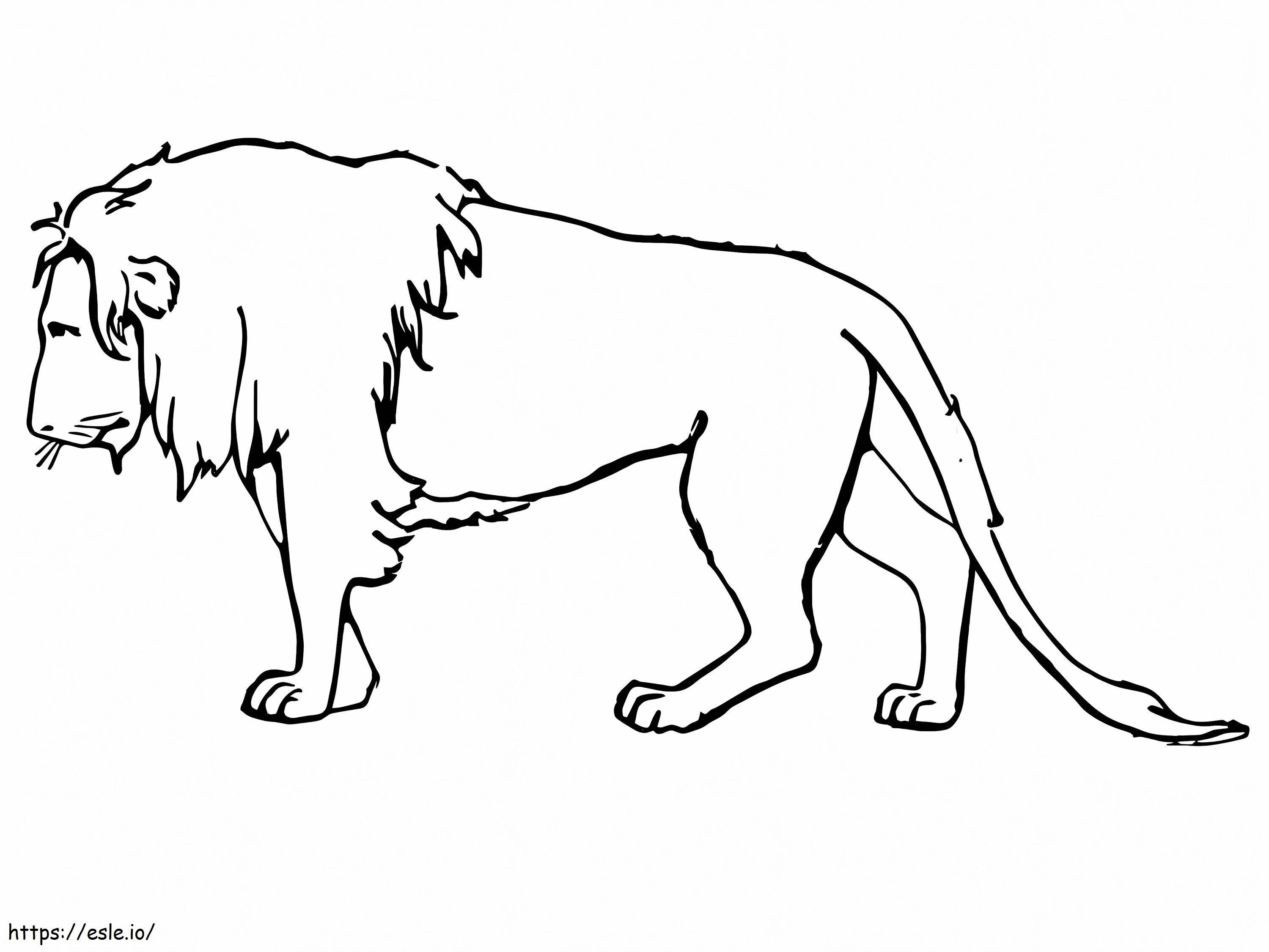 Coloriage Lion triste à imprimer dessin