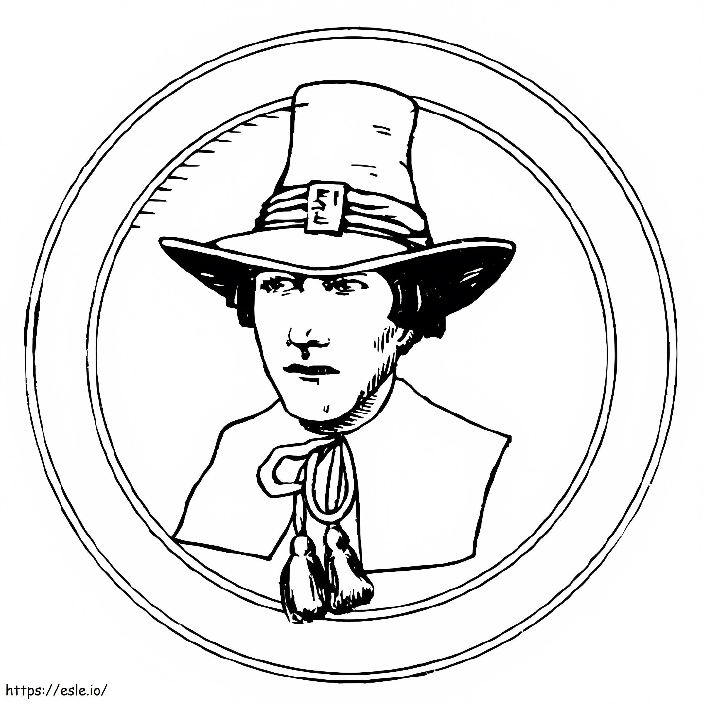 Historical Pilgrim coloring page