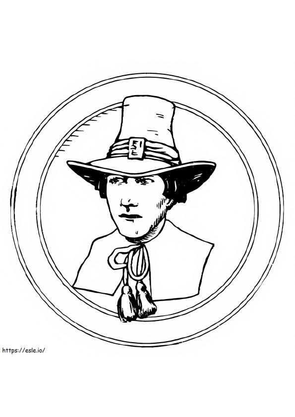 Historical Pilgrim coloring page