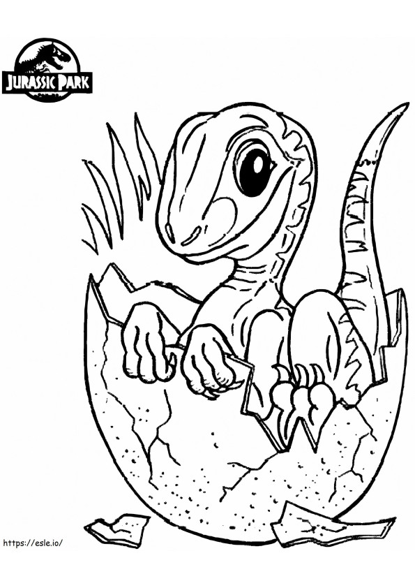 Coloriage 1566805000 Bébé dinosaure dans Jurassic World A4 à imprimer dessin