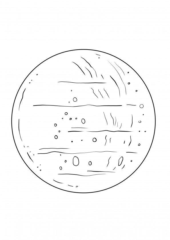 Immagine da colorare del pianeta Mercurio da scaricare gratuitamente per i bambini