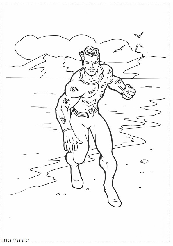 Coloriage Attaque cool d'Aquaman à imprimer dessin