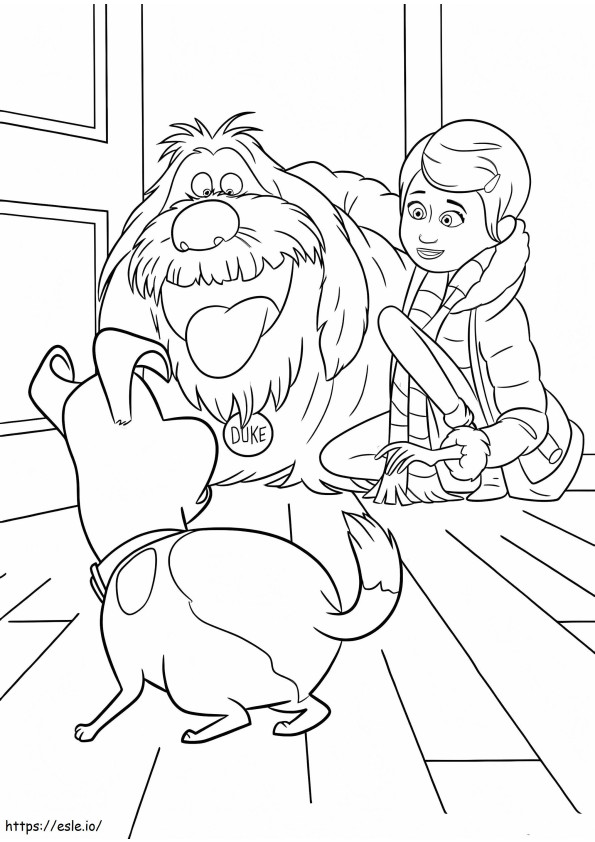 Duke Surprise With Max coloring page