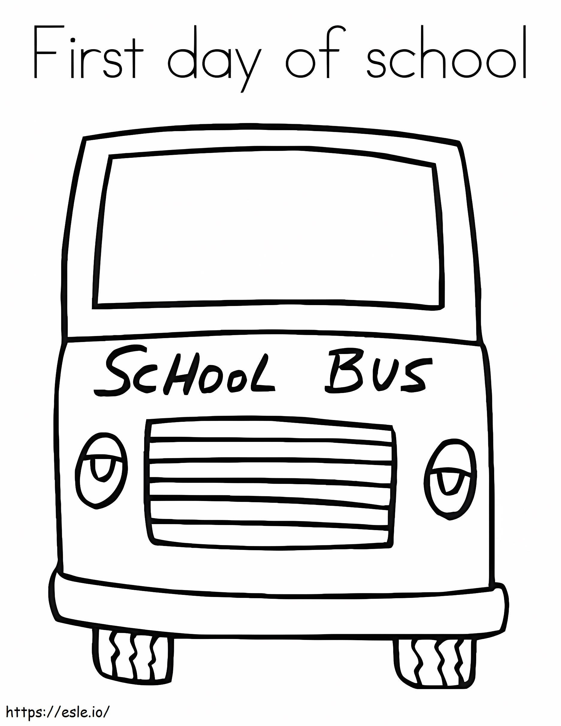 First Day Of School Free Printable coloring page