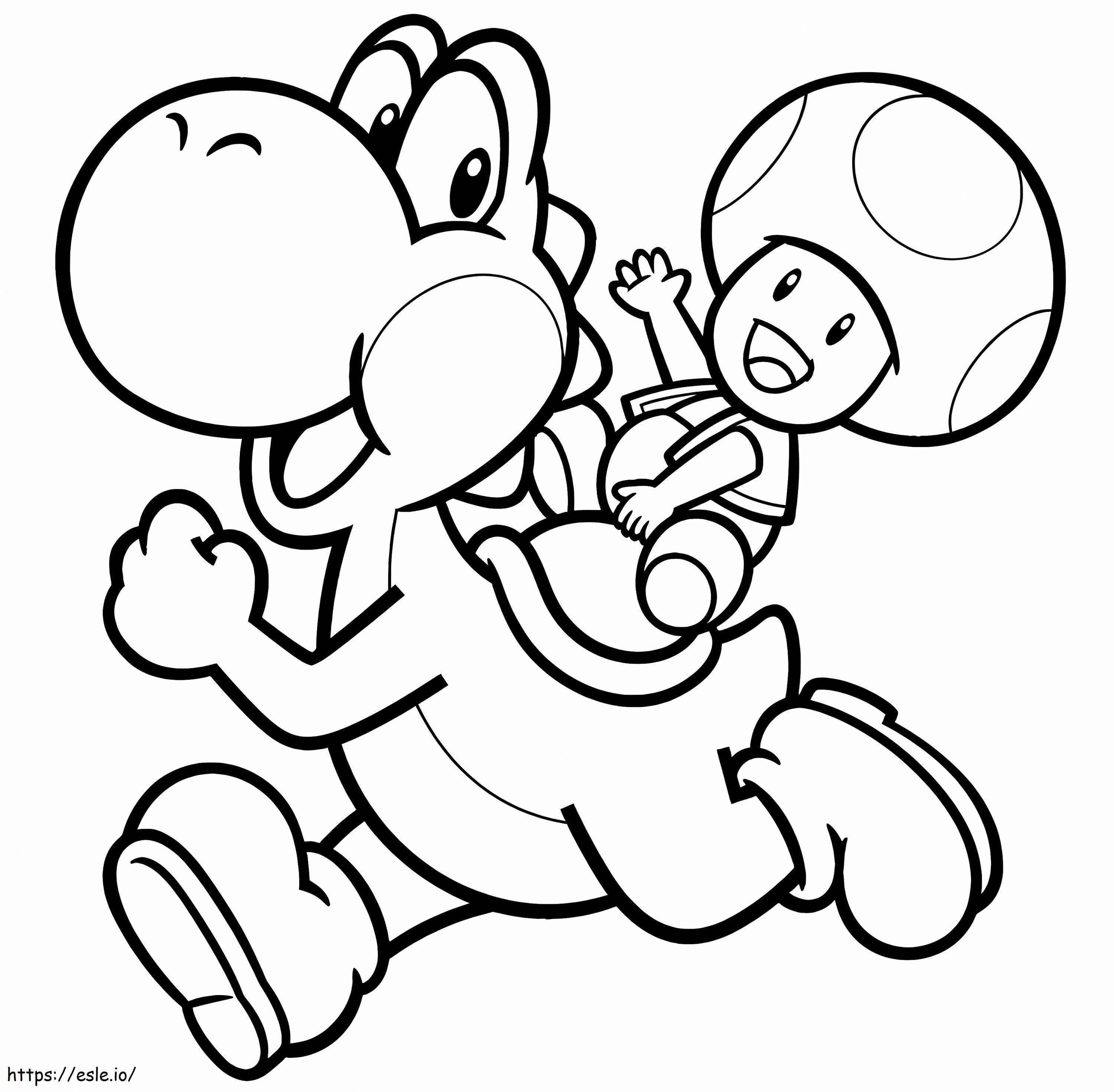 Yoshi Et Toad coloring page