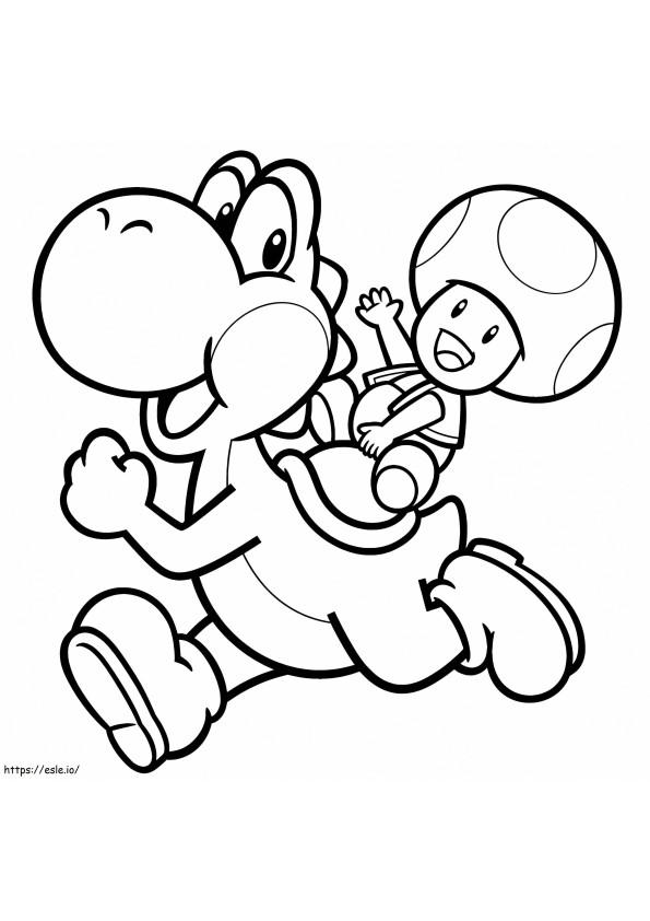 Yoshi și Toad de colorat