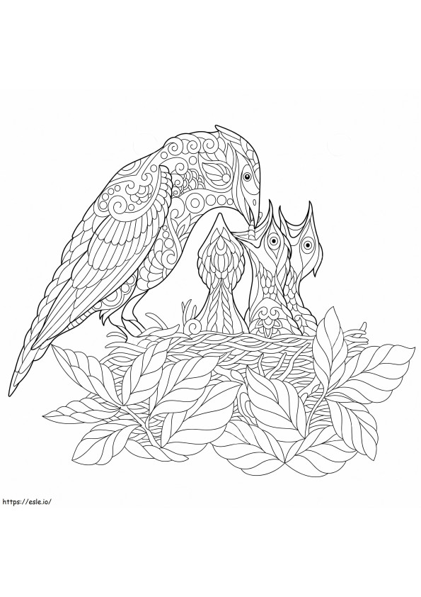 Mandala d'oiseaux de la famille Jay