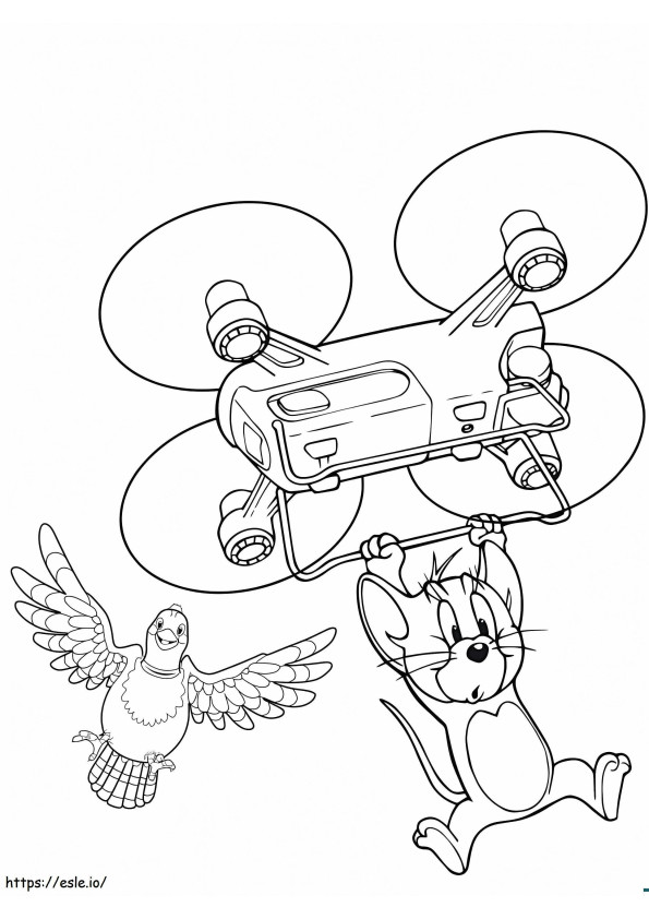Jerry With Drone coloring page