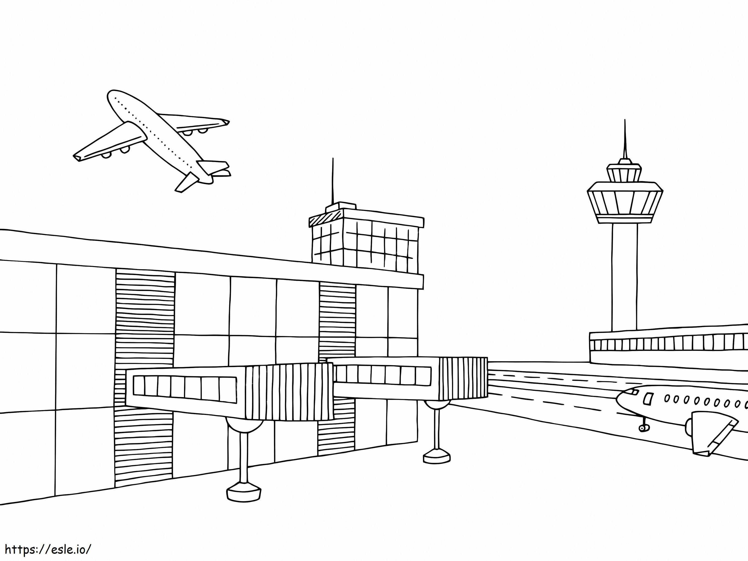 At The Airport coloring page