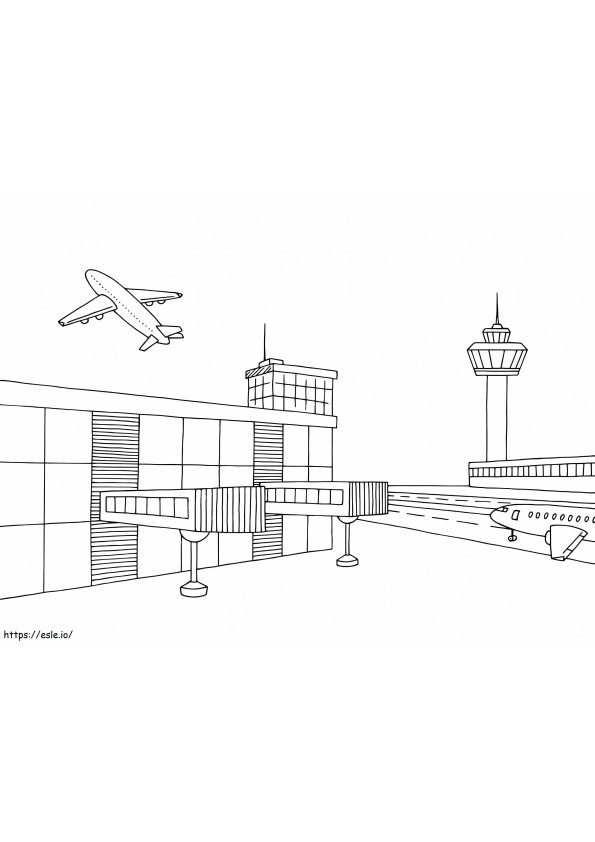 At The Airport coloring page