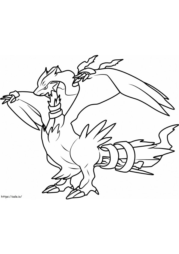 Coloriage Reshiram dans Pokémon Légendaire à imprimer dessin