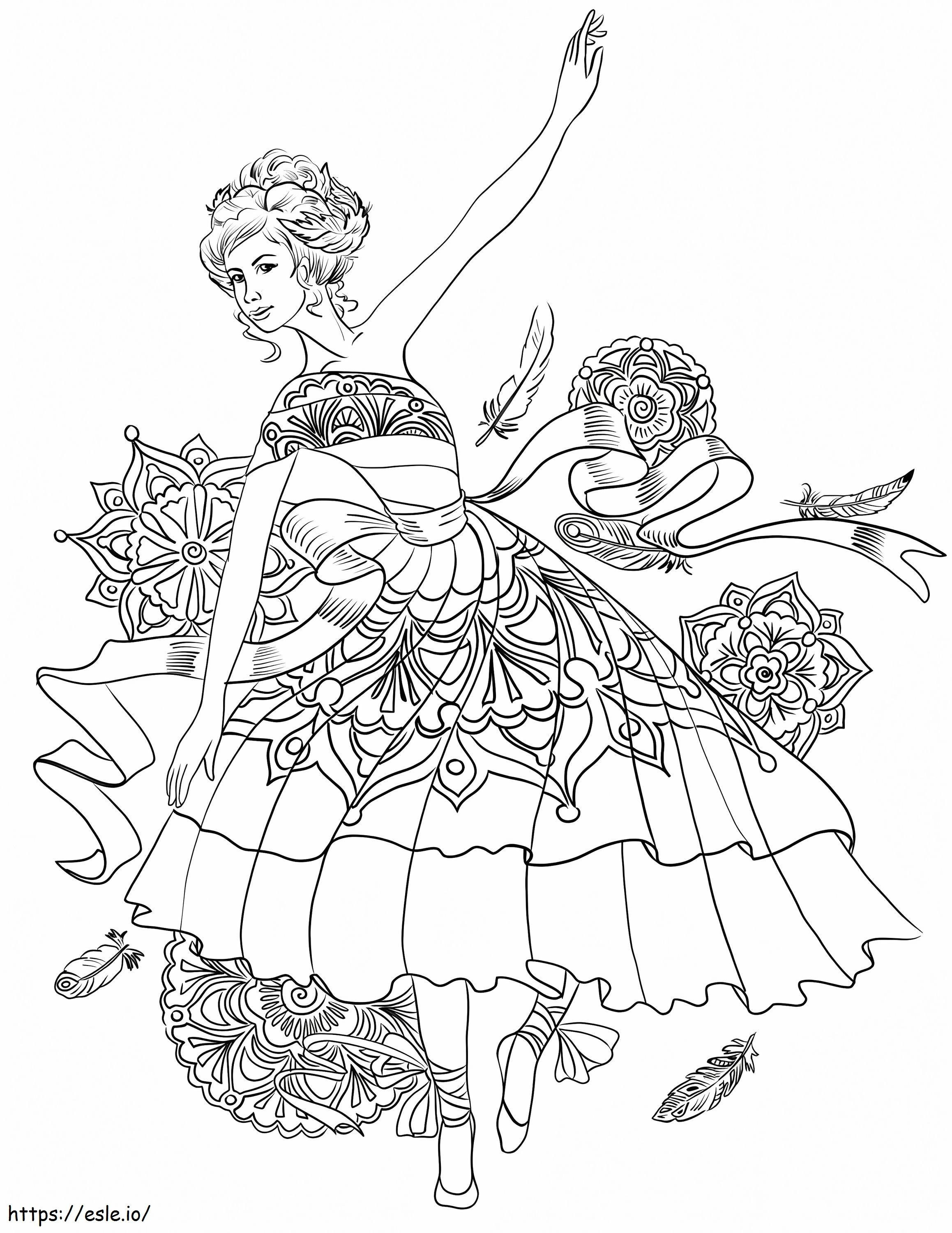 Ballerina Swan Dance coloring page