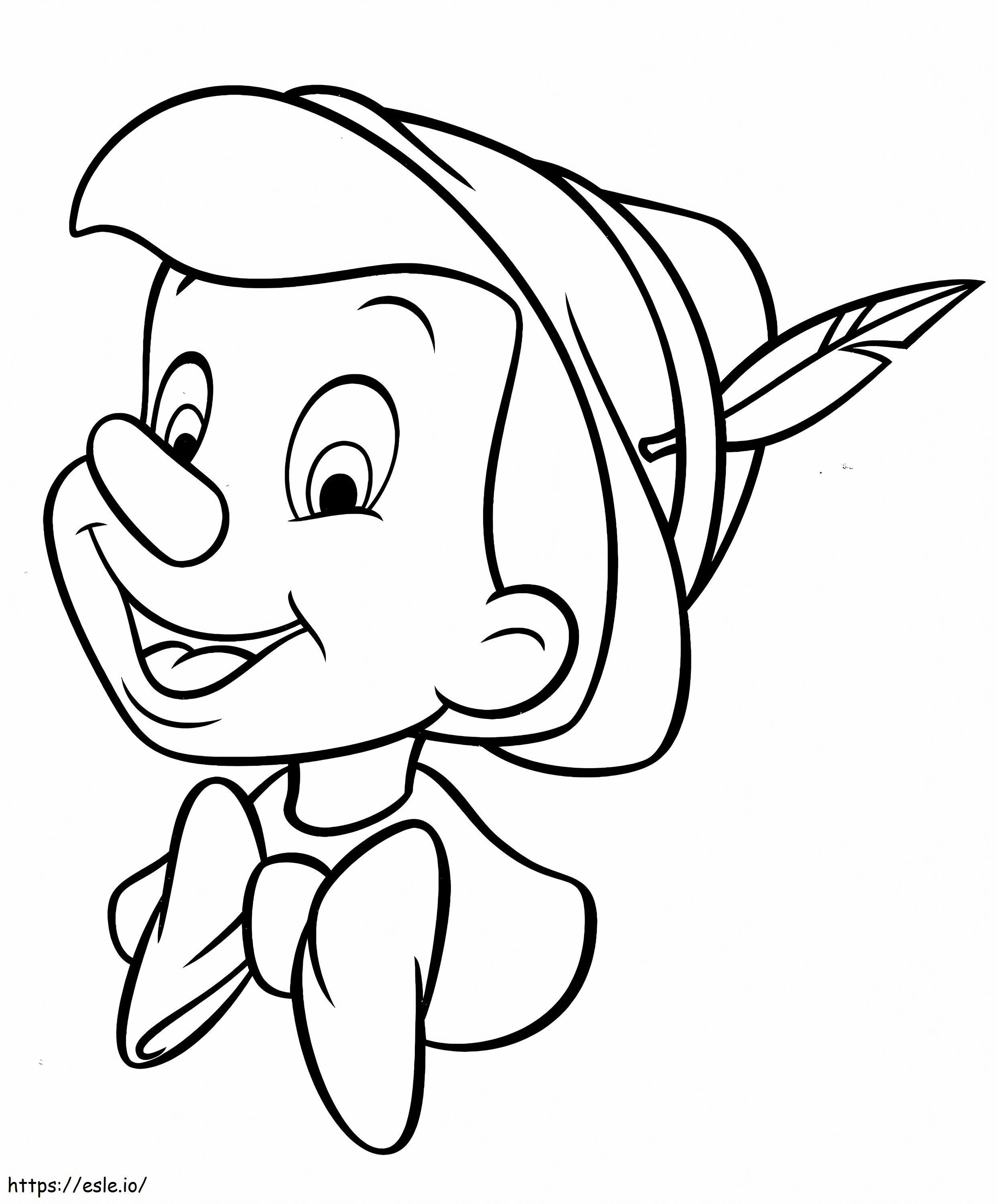 Happy Face Of Pinocchio coloring page