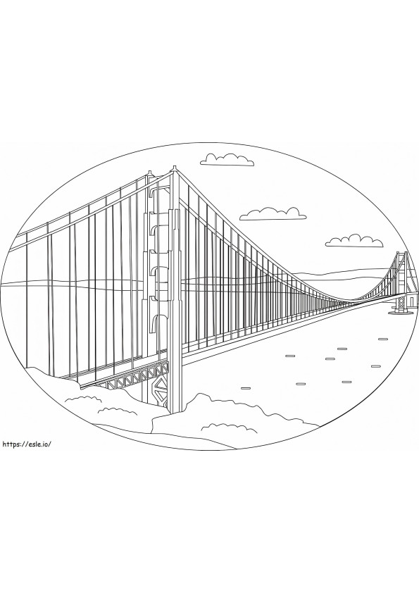 Coloriage Pont du Golden Gate gratuit à imprimer dessin
