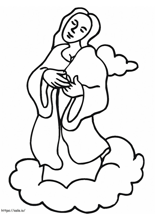 Coloriage Marie Mère de Jésus imprimable gratuitement à imprimer dessin