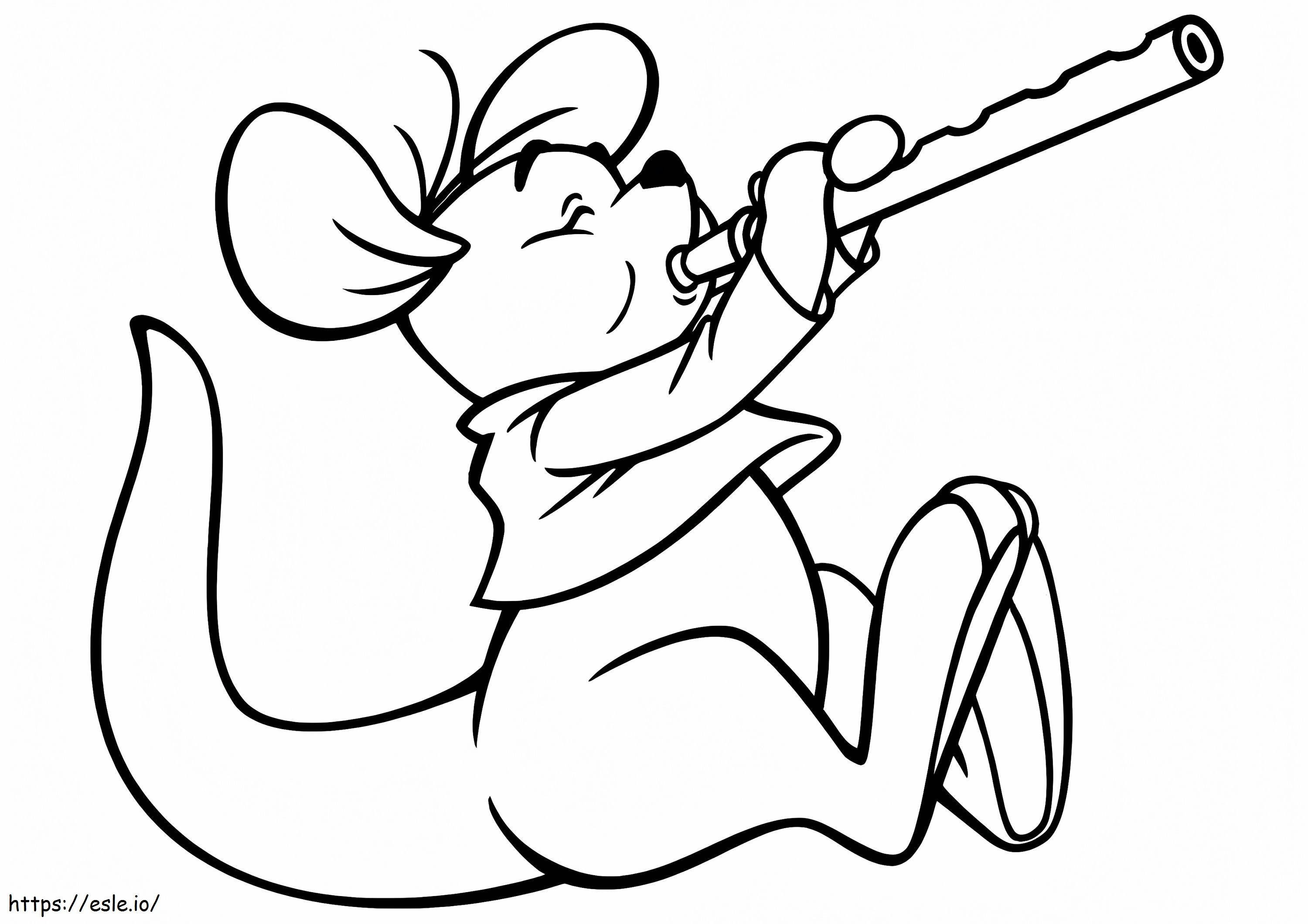 Mouse Playing The Flute coloring page