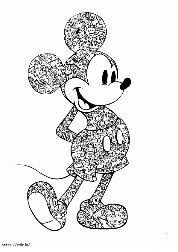 Mickey Mouse-mandala kleurplaat
