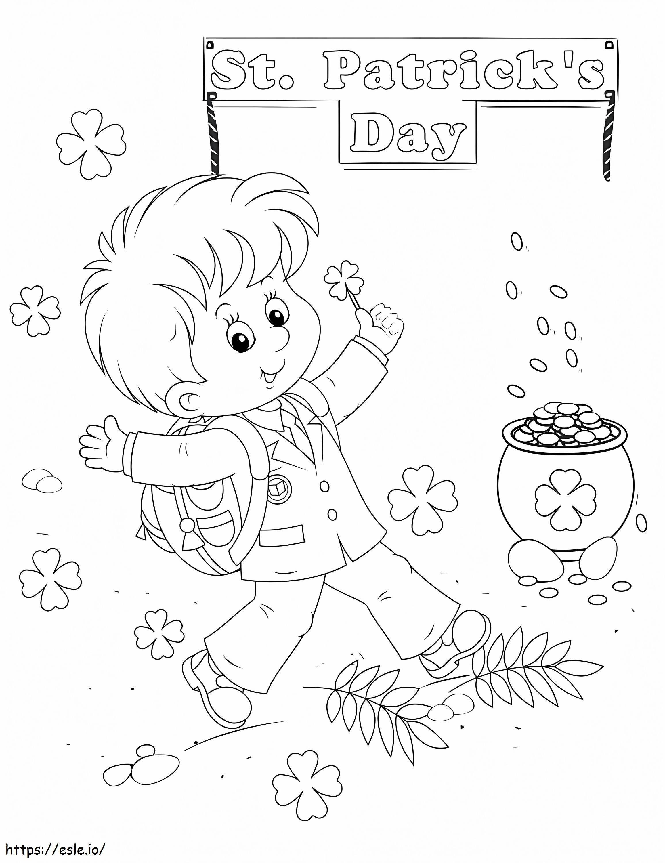 Boy In Saint Patricks Day coloring page