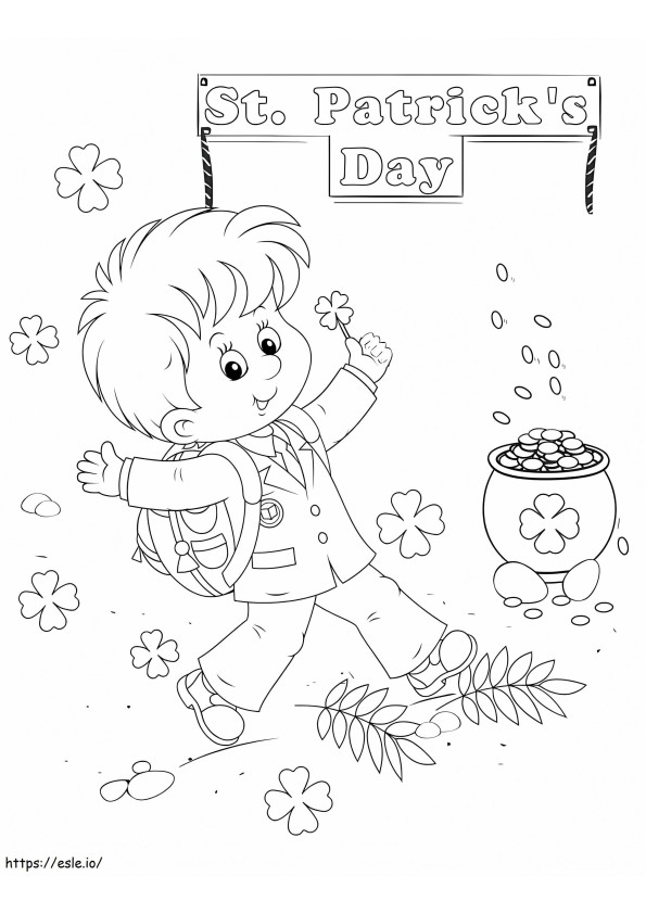 Boy In Saint Patricks Day coloring page