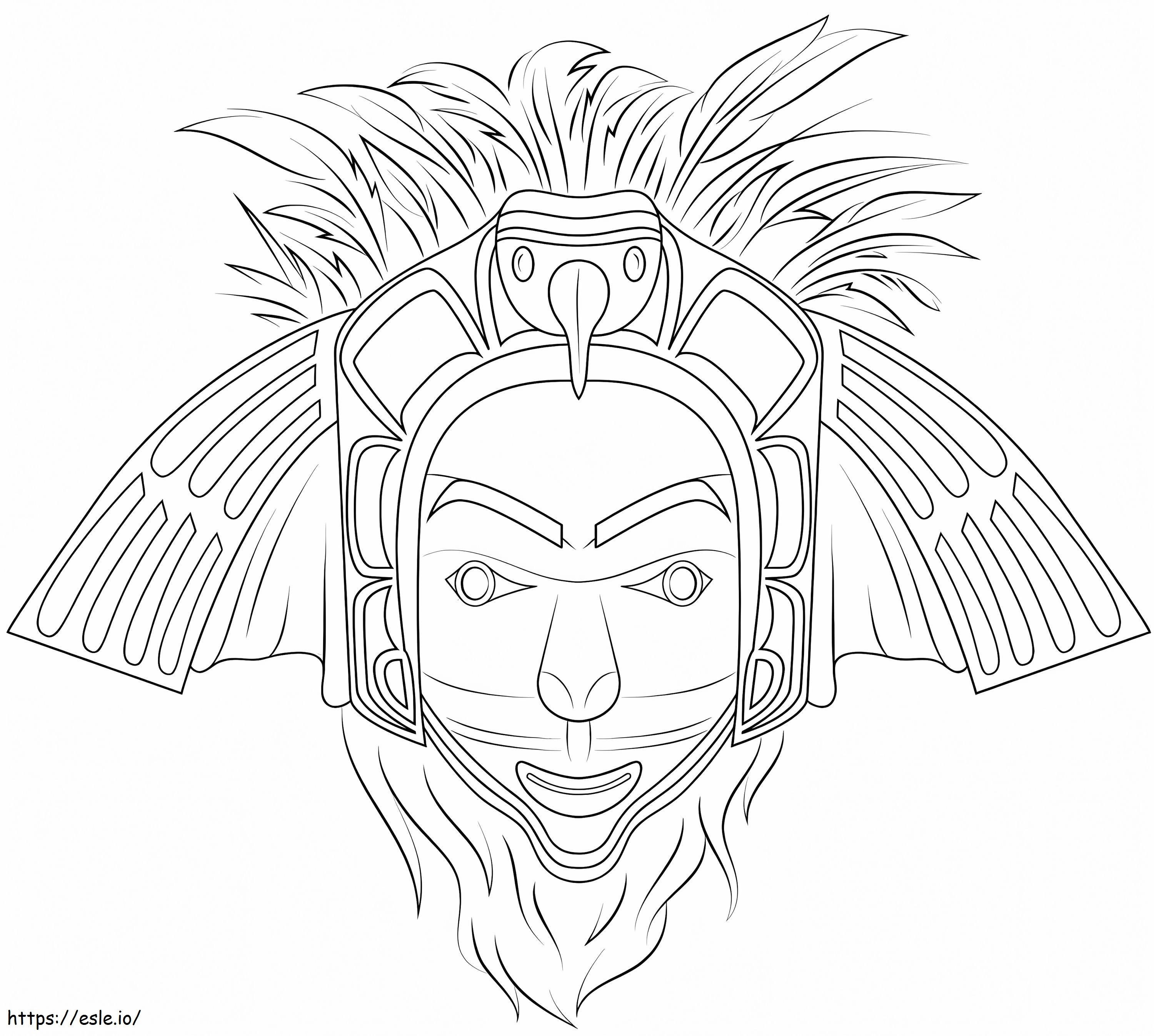 Máscara de Águia Nativa Americana para colorir