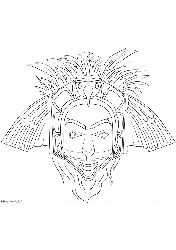 Native American Eagle Mask coloring page