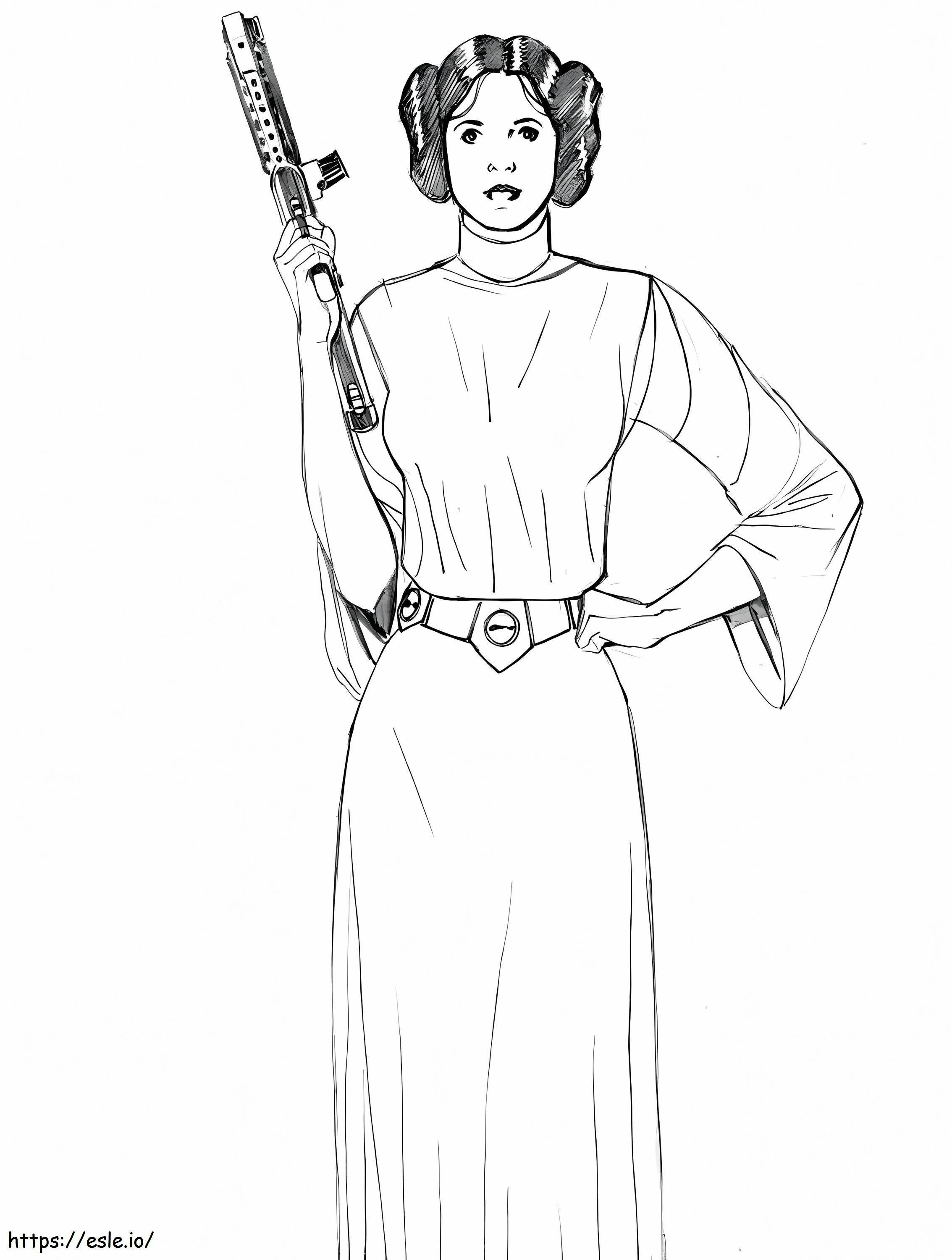 Linda Princesa Leia para colorir